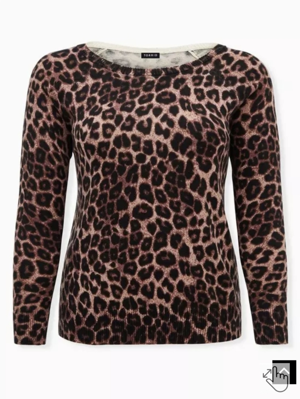 Torrid NWT Sz 2Leopard Print Boatneck Sweater Top - Pink/Black